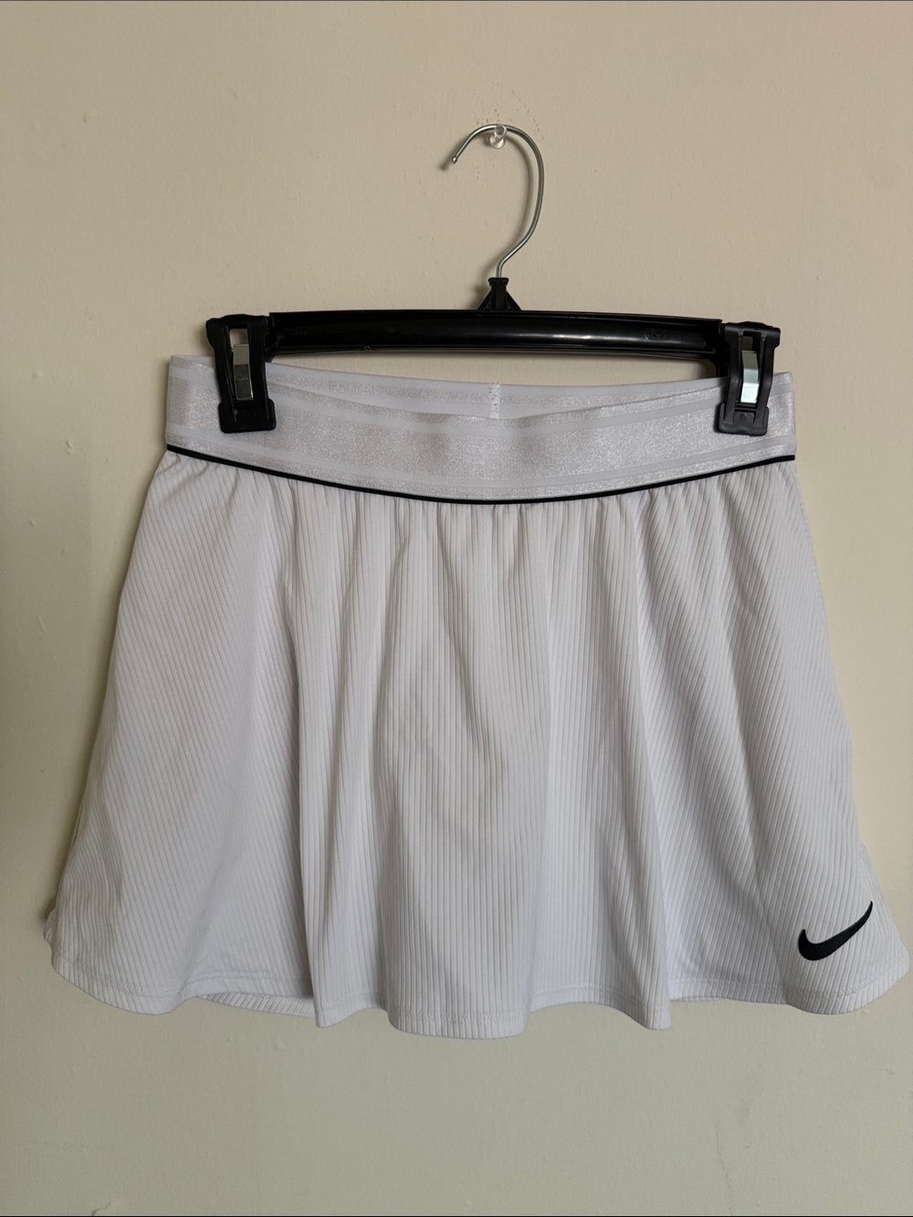 Nike White Skater Tennis Skirt with Black Swoosh